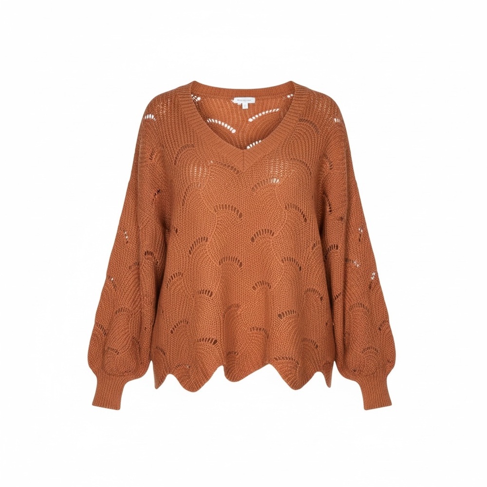 Blu Pepper Women's Oversized Burnt Orange Sweater size large